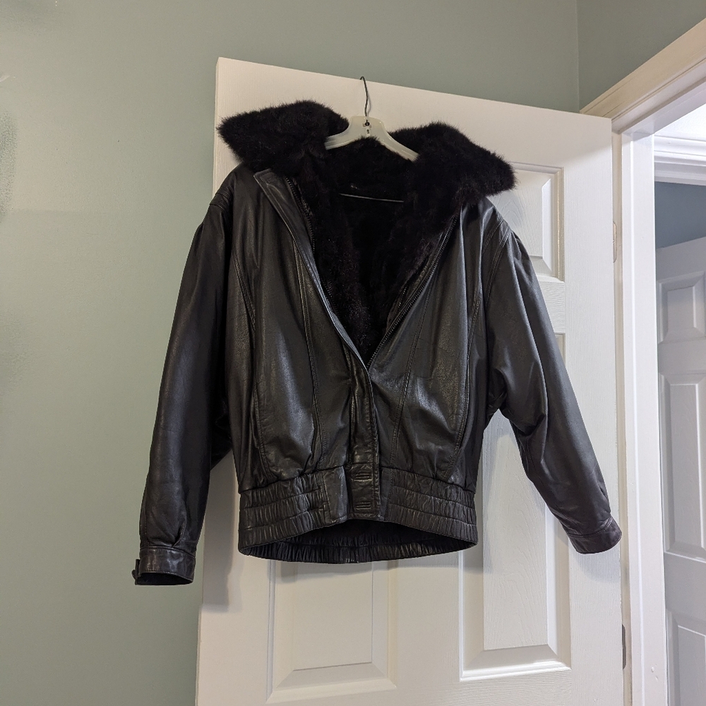 Women's Leather Jacket with Removable Lining
